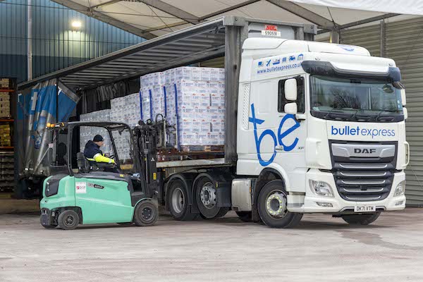 Bullet Express goes even greener with Mitsubishi Forklift Trucks