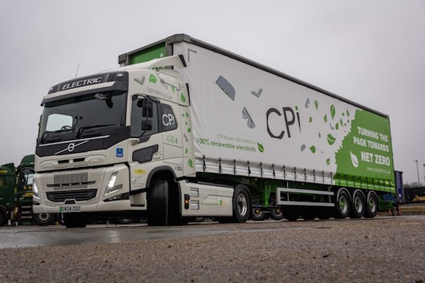 VOLVO FM ELECTRIC HELPS R SWAIN AND SONS TURN NEW PAGE FOR CPI BOOKS’ SUSTAINABILITY AMBITIONS